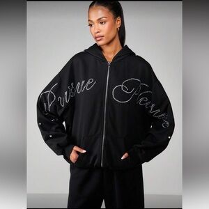 Missguided x Playboy Rhinestone Embellished Full Zip Hoodie
